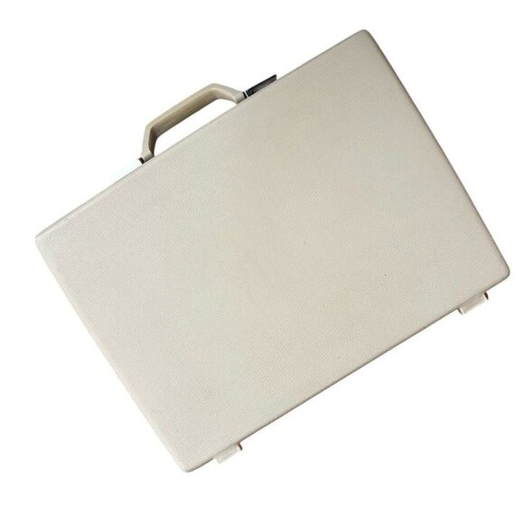 Vintage 60’s 70’s Samsonite Cream Hard Shell Slim Briefcase Attache Floral Inter - Picture 4 of 11